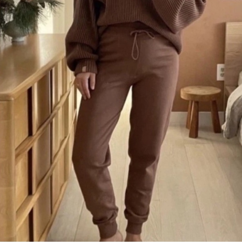 Lunya Luxury Cozy cotton silk jogger Washable humble brown (walnut) Sz M $150